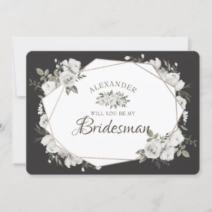 Geometric Cherish be My Bridesman Frieri Card