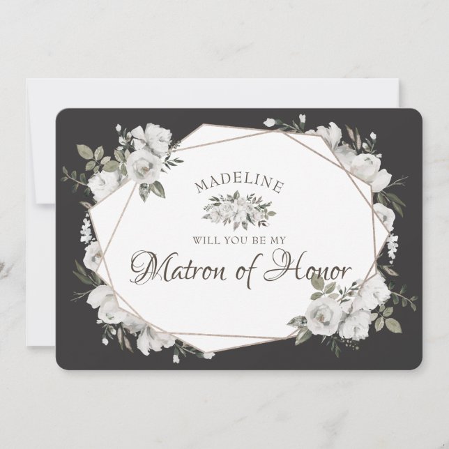 Geometric Cherish Matron of Honor Frieri Card (Framsida)
