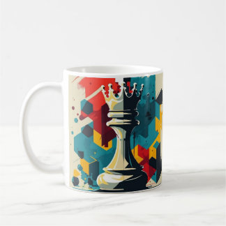 Geometric Chess Kung Coffee Mugg - fet och färgsta