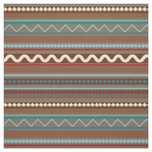Geometric Chevron och Rand Brown Tyg