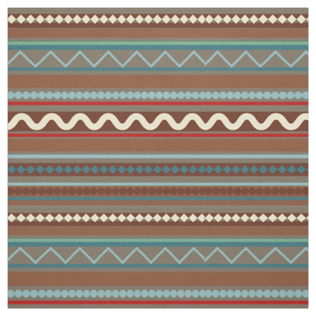 Geometric Chevron och Rand Brown Tyg (Provkarta)