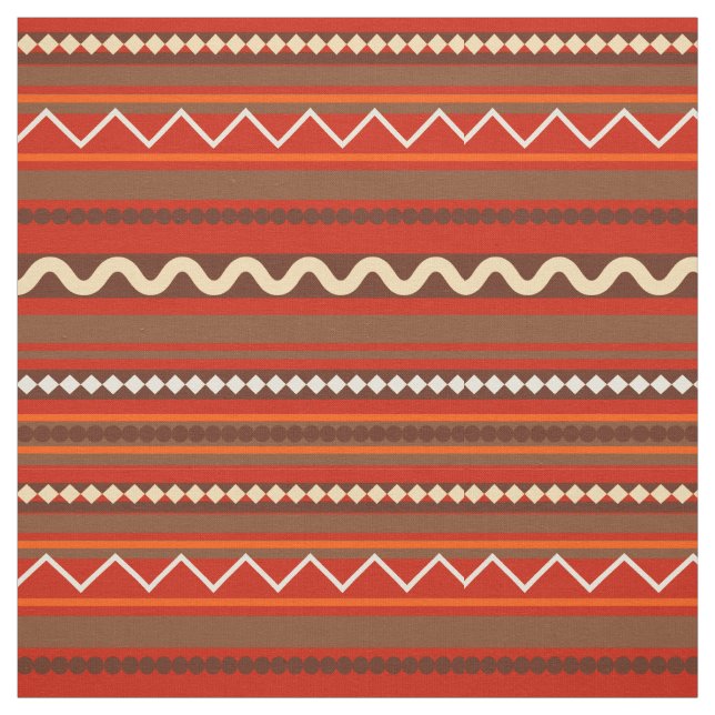 Geometric Chevron och Rand Red Tyg (Provkarta)