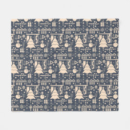 Geometric Christmas Pattern - Modern Design Fleecefilt