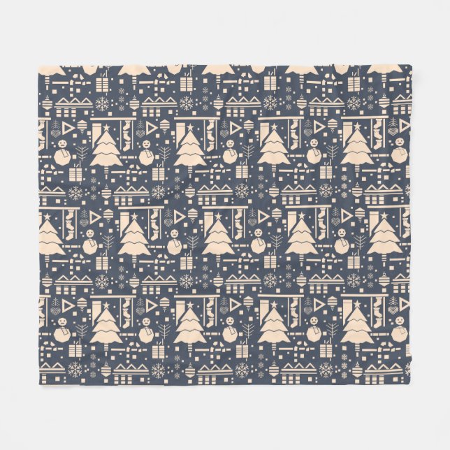 Geometric Christmas Pattern - Modern Design Fleecefilt (Framsidan (Horisontell))