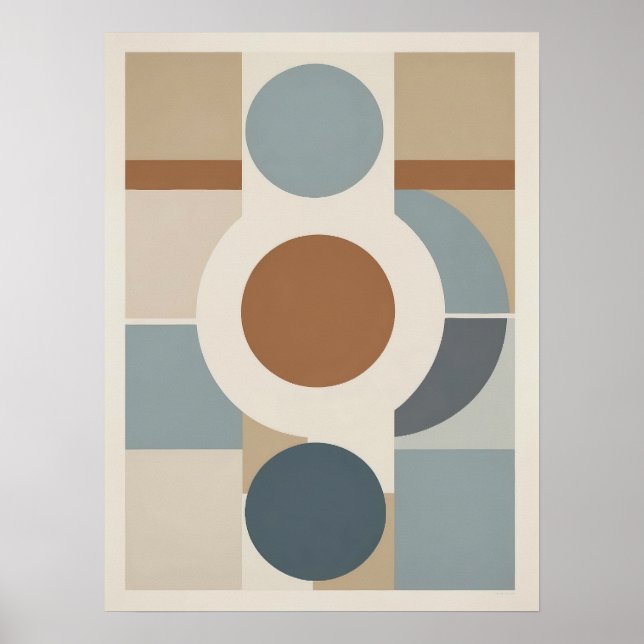 Geometric Circles Mönster Modern Abstrakt Poster (Framsidan)