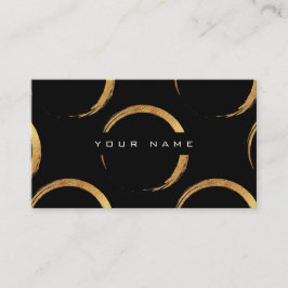 Geometric Circles Painting Golden Black Vip Visitkort
