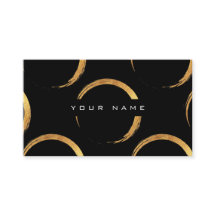 Geometric Circles Painting Golden Black Vip