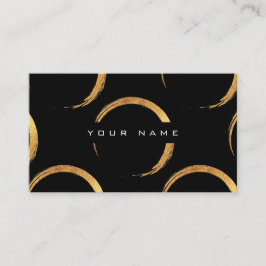 Geometric Circles Painting Golden Black Vip Visitkort