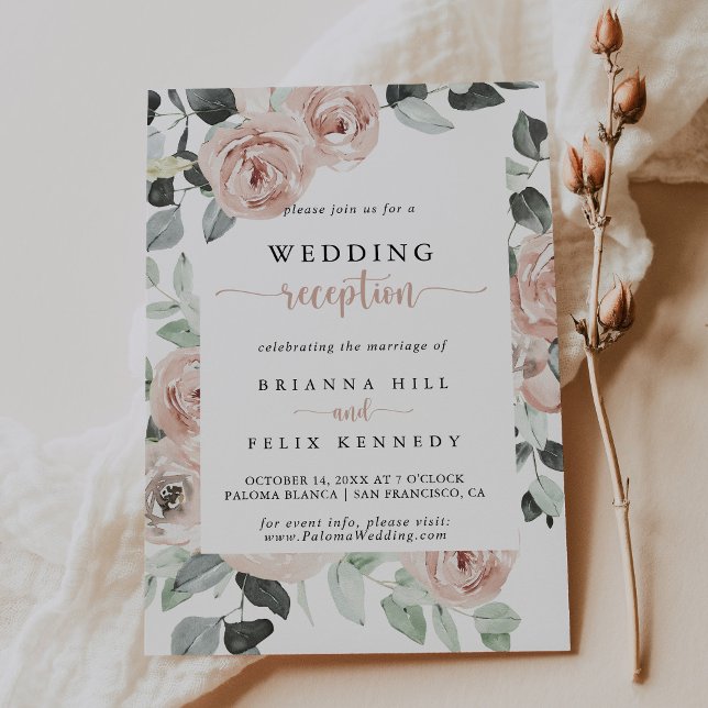 Geometric Classic Rosa Bröllopsmottagning  Inbjudningar (Skapare uppladdad)