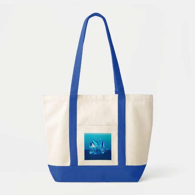 Geometric Clipper Frakt, Cobalt Blue Tygkasse (Framsidan)