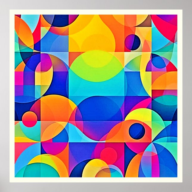 Geometric Color Symphony Poster (Framsidan)