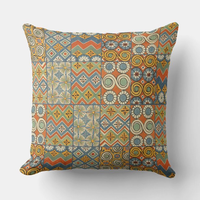 Geometric Colorful Antique Egyptian Graphic Art Kudde (Framsida)
