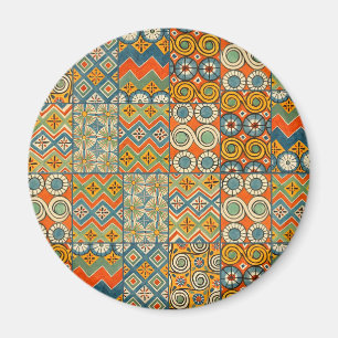 Geometric Colorful Antique Egyptian Graphic Art Magnet