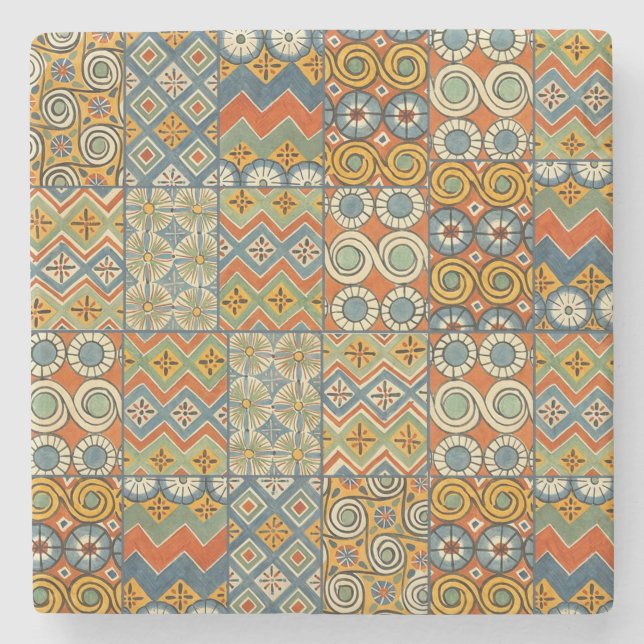 Geometric Colorful Antique Egyptian Graphic Art Stenunderlägg (Framsidan)