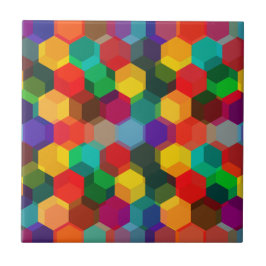 Geometric Colorful Hexagon Mönster Kakelplatta