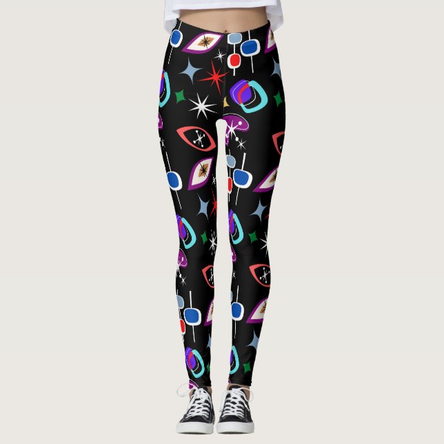 Geometric Colorful Mönster Leggings (Framsida)