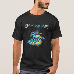 Geometric Colorful Sten Musician spelar Drums Dr. T Shirt