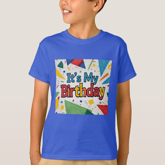 Geometric Confetti-pojkar från födelsedagen T Shirt (Framsida)
