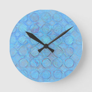 Geometric Coola Blue Circles Abstrakt Rund Klocka