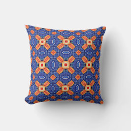 Geometric Coral och Indigo Tilework Kudde