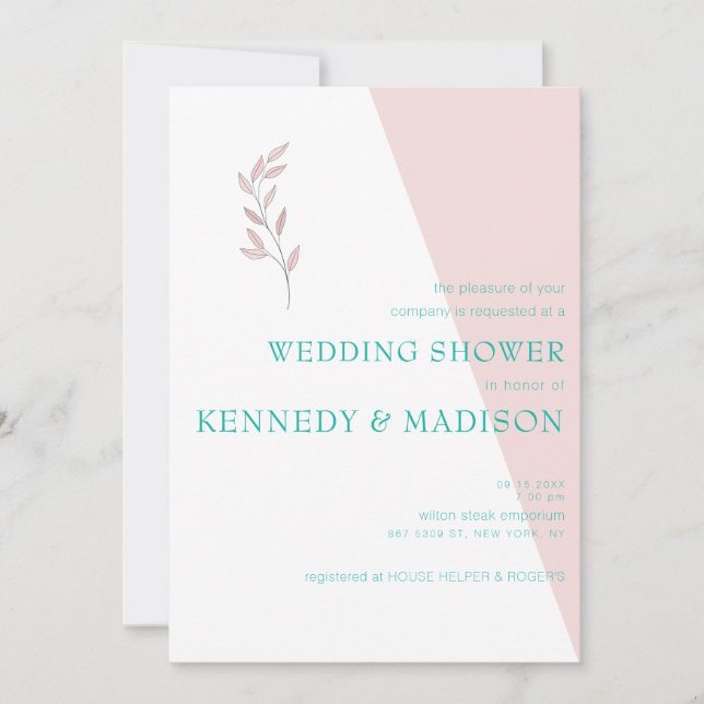 Geometric Coral Remarkable Budget Inbjudningar (Framsida)