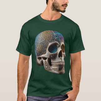 Geometric Cosmic Skull T Shirt