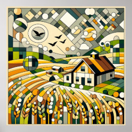 Geometric Countryside Poster