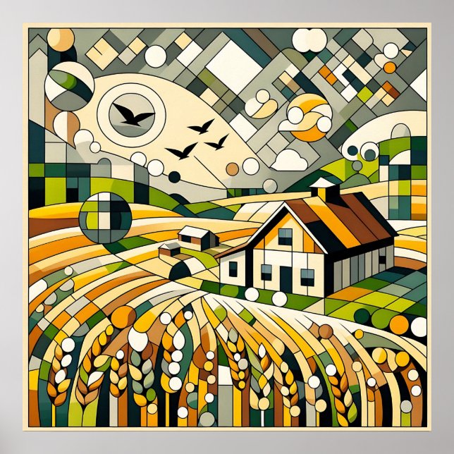 Geometric Countryside Poster (Framsidan)