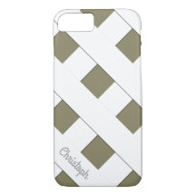 Geometric Crossing White Linjer med Namn