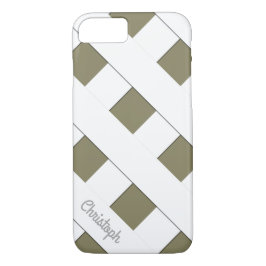 Geometric Crossing White Linjer med Namn