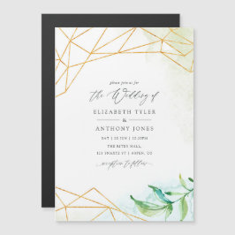 Geometric Crystal Bröllop Magnetisk Inbjudningskort