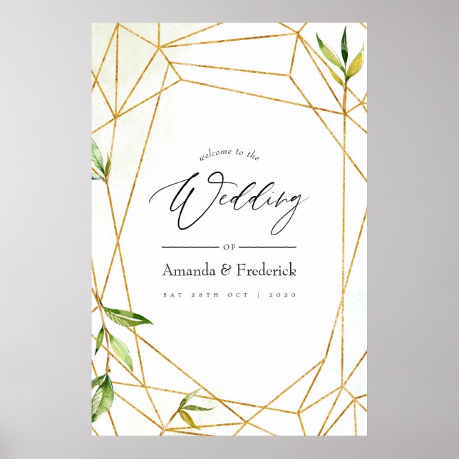 Geometric Crystal Bröllop Poster (Framsidan)