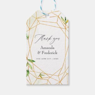 Geometric Crystal Bröllop Presentetikett