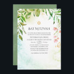 Geometric Crystal Greenery Bat mitzvah Inbjudningar<br><div class="desc">Trendiget grönt bat mitzvah inbjudan med guld-geometrisk ram och sage grönt vattenfärg tvättar omvänd designad för att snabbt och enkelt anpassas till dina händelsespecifikationer.</div>