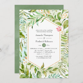 Geometric Crystal Rehearsal Dinner för vattenfärg Inbjudningar