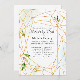 Geometric Crystal Shower med vattenfärg per post Inbjudningar