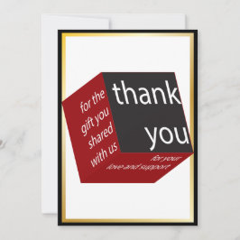 Geometric Cube Red | Black High Tech Bröllop Gift Tack Kort