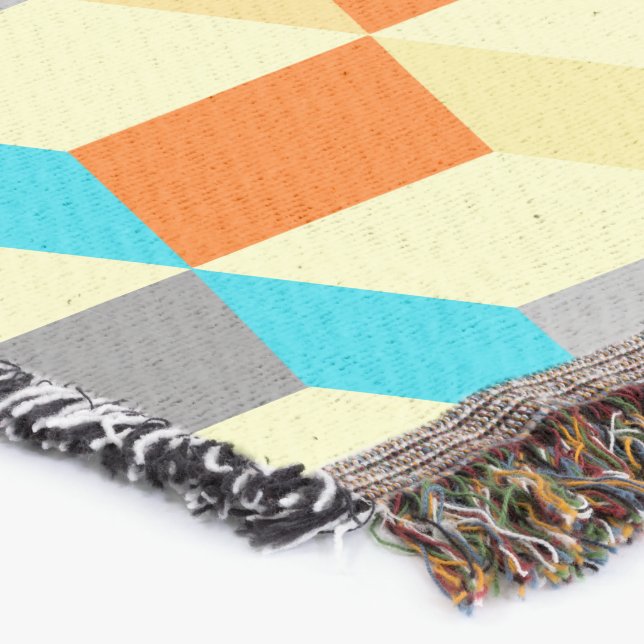 Geometric Cubes Gult Aqua Modern Abstrakt Mysfilt (Hörn)