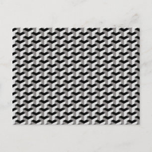 Geometric Cuboptical Illusion Mönster vycard Vykort