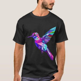 Geometric Cute Rainbow HummingBird T Shirt