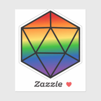 Geometric D20 Rainbow-Flagga för Pride Klistermärken