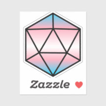 Geometric D20 Trans Pride Flagga-etikett