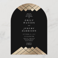 Geometric Deco Black Guld Gatsby Arch Bröllop