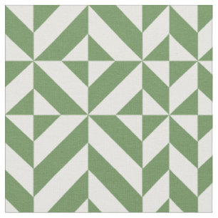 Geometric Deco Cube Mönster, skogskogarnas Grönt Tyg