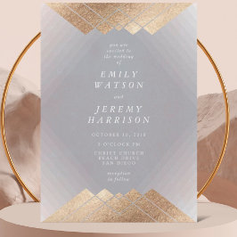 Geometric Deco Grått Guld Gatsby Wedding bjudande Inbjudningar