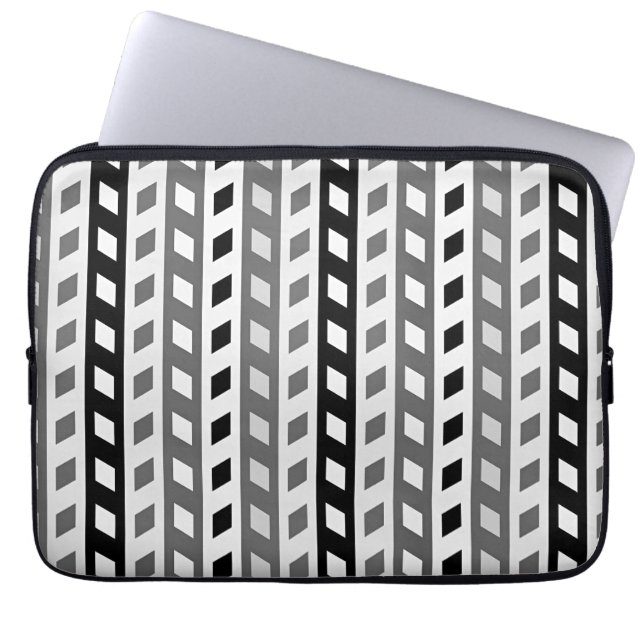 Geometric Design, gray, black, white, Laptop Fodral (Framsidan)