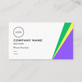 Geometric Design in Purple, Green and Yellow Visitkort