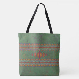 Geometric Design Tote Ba för Grönt i sydvästra Sag Tygkasse