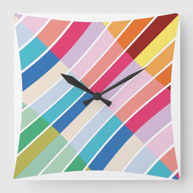 GEOMETRIC DESIGNS by Masanser Pixelat Fyrkantig Klocka (Framsida)