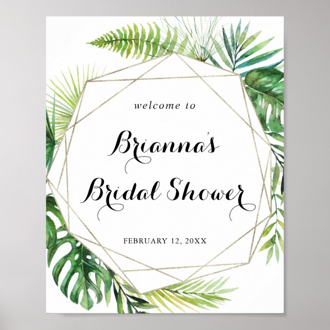 Geometric Destination Bridal Shower Welcome Poster (Framsidan)